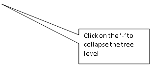 Rectangular Callout: Click on the ‘-’ to collapse the tree level